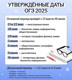 Расписание ОГЭ - 2025